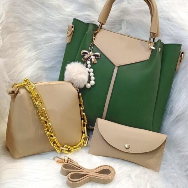 WONEN`S PU LEATHER PLAIN TOP HANDLE SHOULDER BAG